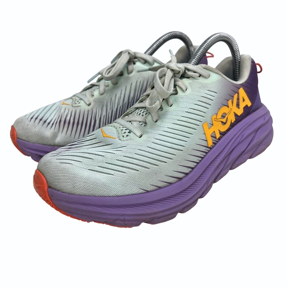 Hoka One One Rincon 3 Purple Grey Orange Running Shoes Womens 8.5 1119396 BGCV